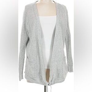 Madewell Light Gray Open-Front Knit Cardigan